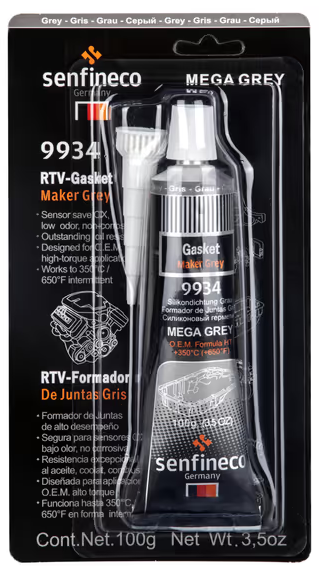 Cиліконовий герметик сірий "RTV Silicone Grey Senfineco" 100гр [Сенфінеко]