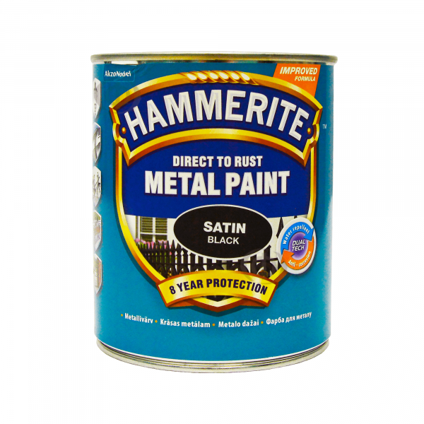 Фарба 3в1 Темно-зелена, напівматова, по металу "Hammerite Metal Paint Satin" [Хаммерайт]