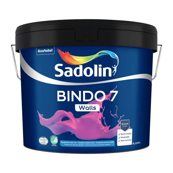 Емульсійна фарба "Sadolin Bindo 7" для стін, біла, BW [Садолін Біндо 7]