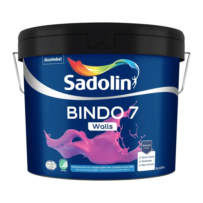 Емульсійна фарба "Sadolin Bindo 7" для стін, біла, BW [Садолін Біндо 7]