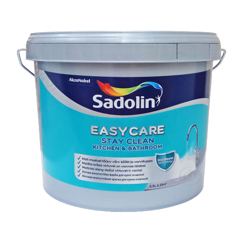 Влагостойкая краска бесцветная "Sadolin EasyCare Kitchen&Bathroom" акриловая [Садолин Изикер]