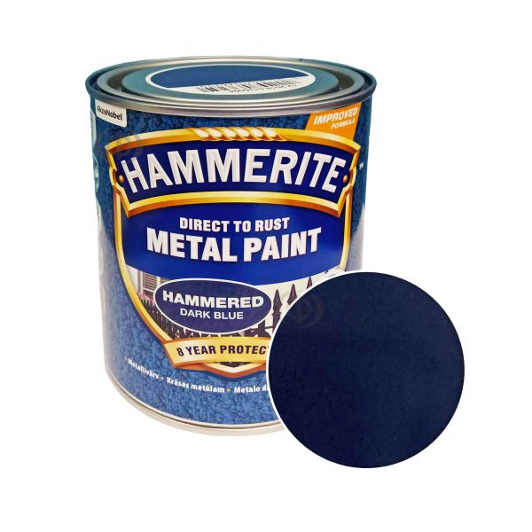 Фарба 3в1 молоткова, темно-синя, по металу "Hammerite Metal Paint" (Хаммерайт)