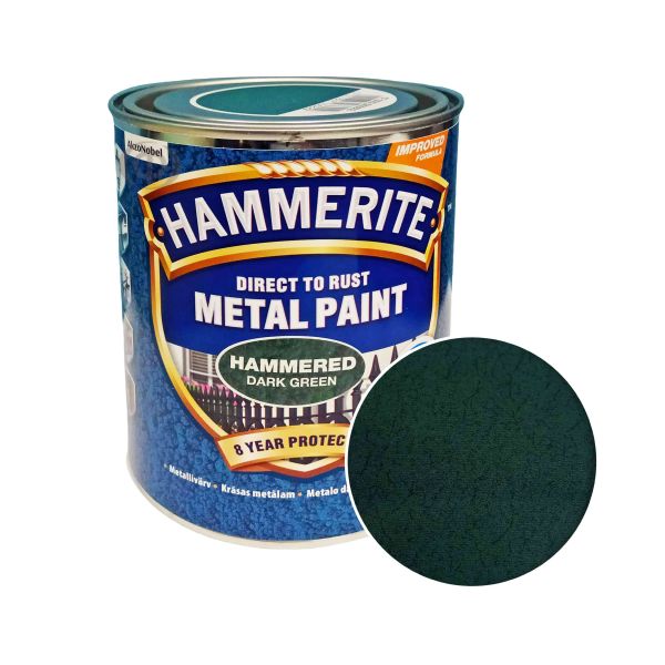 Фарба 3в1 молоткова, темно-зелена, по металу "Hammerite Metal Paint" (Хаммерайт)