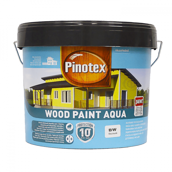 Фарба для дерева Pinotex Wood Paint Aqua, атмосферостійка, біла, BW (Пінотекс Вуд Пеінт Аква)