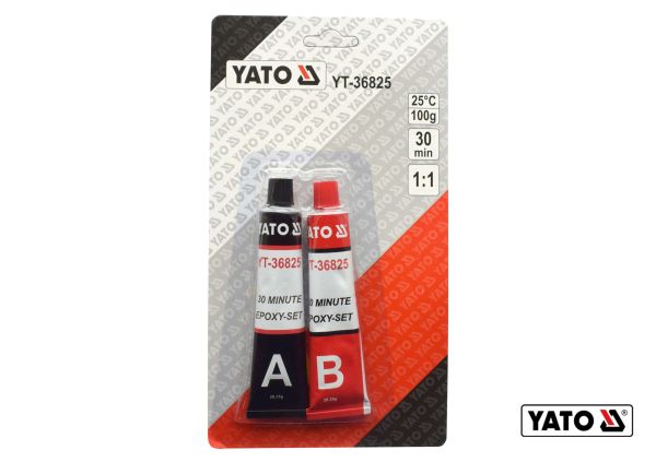 Клей двухкомпонентный эпоксидный "YATO" 20-30 мин (2 тюбика по 28 г)